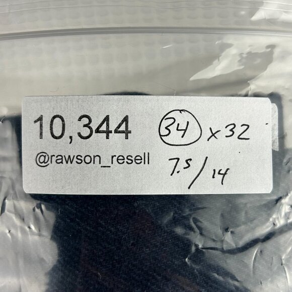 Boss 90s Wide Leg Blue Jeans 34x32 Leather Patch Hip Hop Tupac Baggy Y2K Pants - Picture 6 of 6